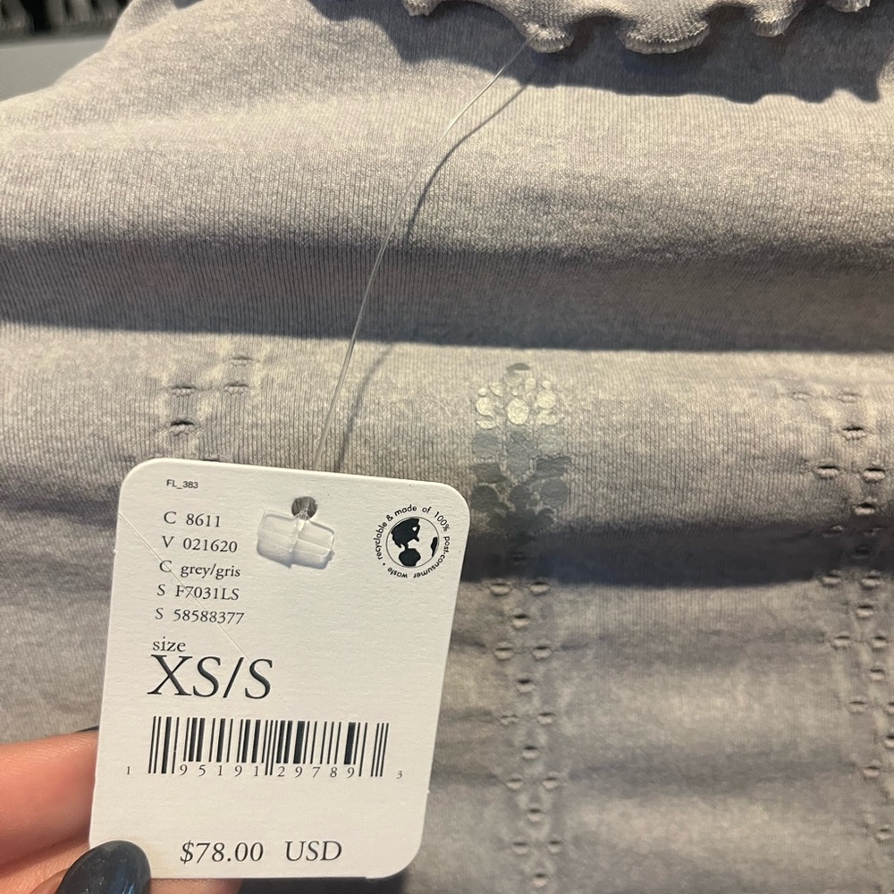NWT Free People Movement Good Karma Ice Grey High Neck Layering Top - Picture 8 of 8
